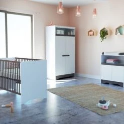 AT4 Armoires Enfant Armoire Blanc Et Taupe -Armoires enfant Soldes armoire blanc et taupe 4