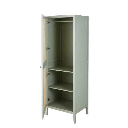 Maisons Du Monde Armoires Enfant Armoire Bonnetière Verte Et Cannage En Rotin 3 Maisons Du Monde Armoires Enfant Armoire Bonnetière Verte Et Cannage En Rotin – Image 2