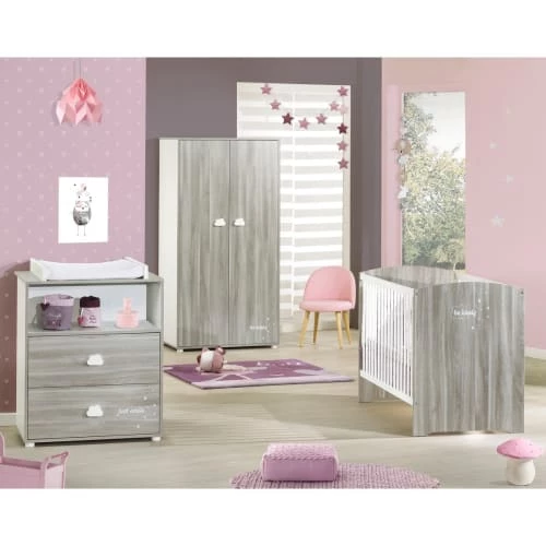 BabyPrice Armoires Enfant Armoire Chambre 2 Portes 168x85x57cm En Bois Gris Foncé 5 BabyPrice Armoires Enfant Armoire Chambre 2 Portes 168x85x57cm En Bois Gris Foncé – Image 3