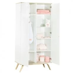 Sauthon Armoires Enfant Armoire Enfant 2 Portes 209x102x56cm En Bois Blanc -Armoires enfant Soldes armoire enfant 2 portes 209x102x56cm en bois blanc 1