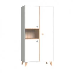 Home Maison Armoires Enfant Armoire Enfant Avec Pieds En HĂȘtre Senja Blanc