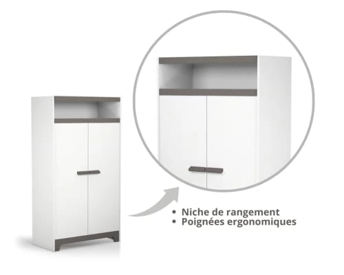 AT4 Armoires Enfant Armoire Gris Taupe 4 AT4 Armoires Enfant Armoire Gris Taupe – Image 2