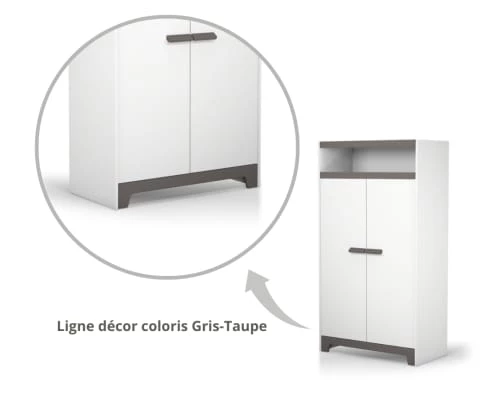 AT4 Armoires Enfant Armoire Gris Taupe 5 AT4 Armoires Enfant Armoire Gris Taupe – Image 3