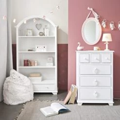 Maisons Du Monde Bibliothèques Et étagères Enfant Bibliothèque 1 Tiroir Blanche -Armoires enfant Soldes bibliotheque 1 tiroir blanche 1000 9 27 160132 10