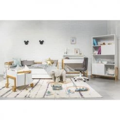 Kocot Kids Bibliothèques Et étagères Enfant Bibliothèque 2 Portes Blanc Naturel -Armoires enfant Soldes bibliotheque 2 portes blanc naturel 2