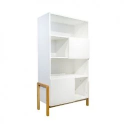 Kocot Kids Bibliothèques Et étagères Enfant Bibliothèque 2 Portes Blanc Naturel