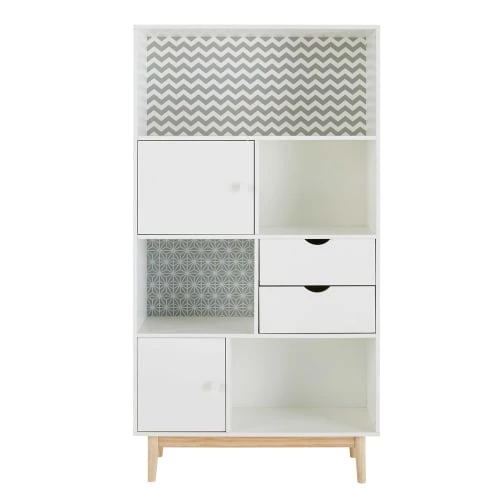 Maisons Du Monde Rangements Ados Bibliothèque 2 Tiroirs 2 Portes Blanche à Motifs 3 Maisons Du Monde Rangements Ados Bibliothèque 2 Tiroirs 2 Portes Blanche à Motifs