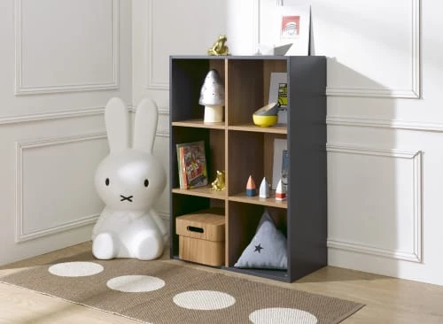 Nateo Concept Bibliothèques Et étagères Enfant Bibliothèque 6 Cases Ardoise 4 Nateo Concept Bibliothèques Et étagères Enfant Bibliothèque 6 Cases Ardoise – Image 2