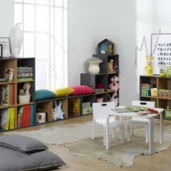 Nateo Concept Bibliothèques Et étagères Enfant Bibliothèque 6 Cases Ardoise 9 Nateo Concept Bibliothèques Et étagères Enfant Bibliothèque 6 Cases Ardoise -Armoires enfant Soldes bibliotheque 6 cases ardoise 3