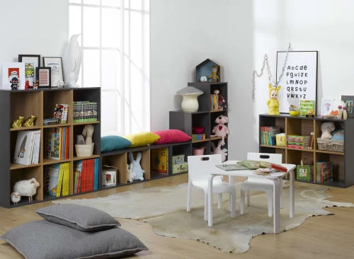 Nateo Concept Bibliothèques Et étagères Enfant Bibliothèque 9 Cases Ardoise 5 Nateo Concept Bibliothèques Et étagères Enfant Bibliothèque 9 Cases Ardoise – Image 3