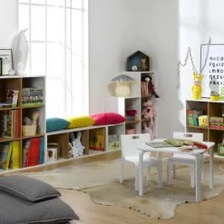 Nateo Concept Bibliothèques Et étagères Enfant Bibliothèque 9 Cases Blanc 7 Nateo Concept Bibliothèques Et étagères Enfant Bibliothèque 9 Cases Blanc -Armoires enfant Soldes bibliotheque 9 cases blanc 2