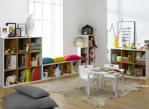 Nateo Concept Bibliothèques Et étagères Enfant Bibliothèque 9 Cases Blanc 5 Nateo Concept Bibliothèques Et étagères Enfant Bibliothèque 9 Cases Blanc – Image 3