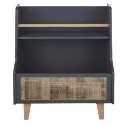 Maisons Du Monde Bibliothèques Et étagères Enfant Bibliothèque Bébé Gris Anthracite Et Cannage En Rotin