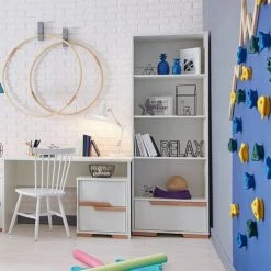 Pinio Bibliothèques Et étagères Enfant Bibliothèque Blanc Naturel -Armoires enfant Soldes bibliotheque blanc naturel 6