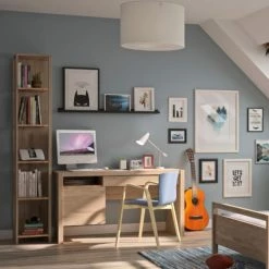 ID Kids Bibliothèques Et étagères Enfant Bibliothèque Effet Bois -Armoires enfant Soldes bibliotheque effet bois 2