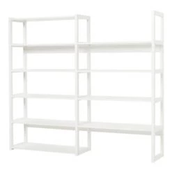 Nordic Factory Bibliothèques Et étagères Enfant Bibliothèque Enfant 8 étagères Réglables En Hauteur Blanc