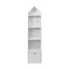 Mobili Rebecca Bibliothèques Et étagères Enfant Bibliothèque étroit Avec 4 étagères Et 1 Tiroir En MDF Blanc -Armoires enfant Soldes bibliotheque etroit avec 4 etageres et 1 tiroir en mdf blanc