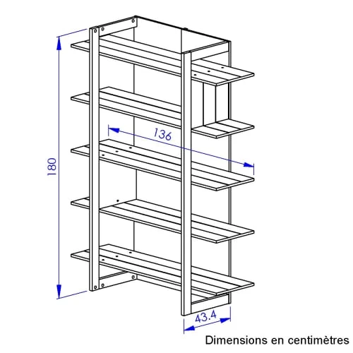 Diagone Bibliothèques Et étagères Enfant Bibliothèque Industriel Effet Bois Noir 6 Diagone Bibliothèques Et étagères Enfant Bibliothèque Industriel Effet Bois Noir – Image 4