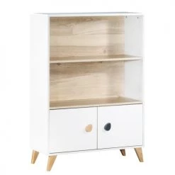 Sauthon Bibliothèques Et étagères Enfant Bibliothèque Meuble Gouttes 120x86x35cm En Bois Blanc
