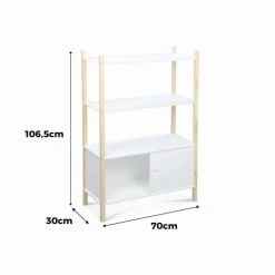 Alice's Garden Bibliothèques Et étagères Enfant Bibliothèque Pour Enfant à Trois Niveaux Naturel Blanc -Armoires enfant Soldes bibliotheque pour enfant a trois niveaux naturel blanc 2