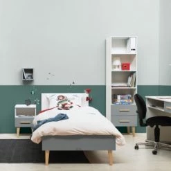 Bopita Bureaux Enfant Bureau 1 Niche 1 Tiroir Blanc Gris -Armoires enfant Soldes bureau 1 niche 1 tiroir blanc gris 4