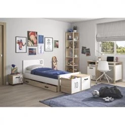 Gami Bureaux Enfant Bureau 1 Porte Chêne Blanc -Armoires enfant Soldes bureau 1 porte chene blanc 4