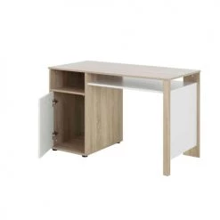 Terre De Nuit Bureaux Enfant Bureau 1 Porte En Bois Imitation Chêne Clair Et Blanc -Armoires enfant Soldes bureau 1 porte en bois imitation chene clair et blanc 2