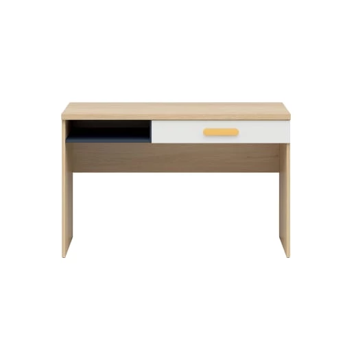 Brw Bureaux Enfant Bureau 1 Tiroir 1 Niche Naturel Blanc Et Jaune 3 Brw Bureaux Enfant Bureau 1 Tiroir 1 Niche Naturel Blanc Et Jaune