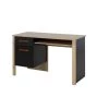 Terre De Nuit Bureaux Enfant Bureau 1 Tiroir Caisson En Bois Imitation Chêne Clair Et Noir -Armoires enfant Soldes bureau 1 tiroir caisson en bois imitation chene clair et noir