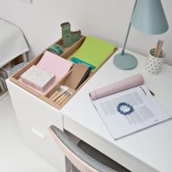 Calicosy Bureaux Enfant Bureau 140 Cm Avec Rangements - Blanc -Armoires enfant Soldes bureau 140 cm avec rangements blanc 2