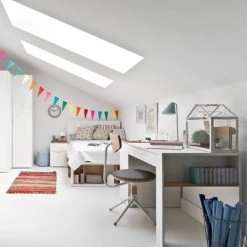 Calicosy Bureaux Enfant Bureau 140 Cm Avec Rangements - Blanc -Armoires enfant Soldes bureau 140 cm avec rangements blanc 3