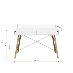 Bellamy Bureaux Enfant Bureau 2 Tiroirs Blanc -Armoires enfant Soldes bureau 2 tiroirs blanc 6