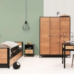 Bopita Bureaux Enfant Bureau 2 Tiroirs Noir Naturel Naturel -Armoires enfant Soldes bureau 2 tiroirs noir naturel naturel 5