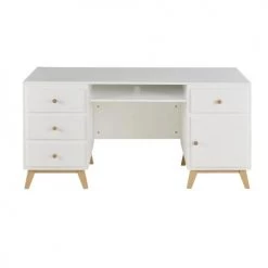 Maisons Du Monde Bureaux Enfant Bureau 4 Tiroirs 1 Porte 1 Niche Blanc