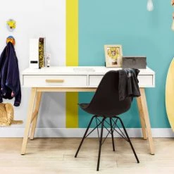 Bopita Bureaux Enfant Bureau Avec 2 Tiroirs Blanc/Naturel -Armoires enfant Soldes bureau avec 2 tiroirs blanc naturel 4