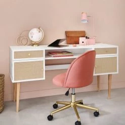 Maisons Du Monde Bureaux Enfant Bureau Bicolore 2 Portes 2 Tiroirs Cannage En Rotin -Armoires enfant Soldes bureau bicolore 2 portes 2 tiroirs cannage en rotin 1000 10 34 206305 7