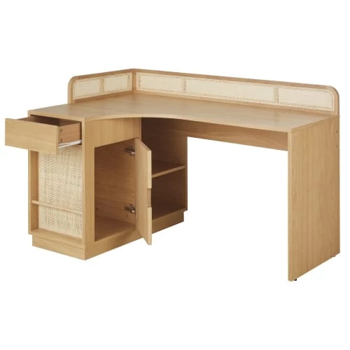 Maisons Du Monde Bureaux Enfant Bureau D'angle 1 Porte 1 Niche Beige Et Cannage En Rotin 4 Maisons Du Monde Bureaux Enfant Bureau D'angle 1 Porte 1 Niche Beige Et Cannage En Rotin – Image 2