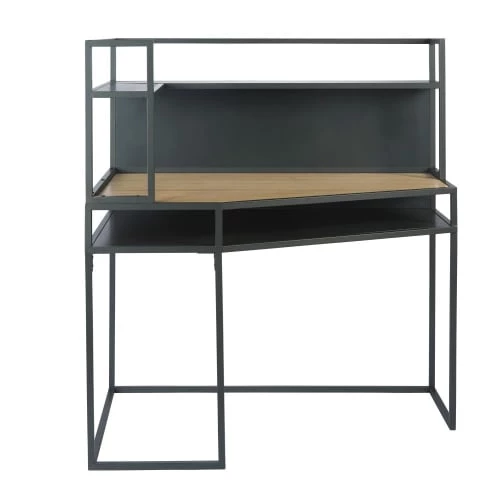 Maisons Du Monde Bureaux Enfant Bureau D'angle En Métal Gris Anthracite Avec étagères 3 Maisons Du Monde Bureaux Enfant Bureau D'angle En Métal Gris Anthracite Avec étagères