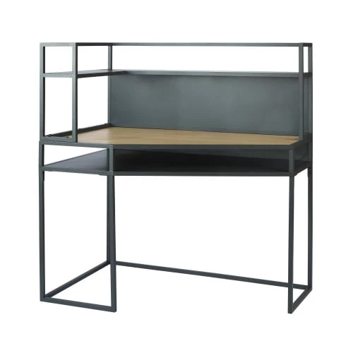 Maisons Du Monde Bureaux Enfant Bureau D'angle En Métal Gris Anthracite Avec étagères 4 Maisons Du Monde Bureaux Enfant Bureau D'angle En Métal Gris Anthracite Avec étagères – Image 2