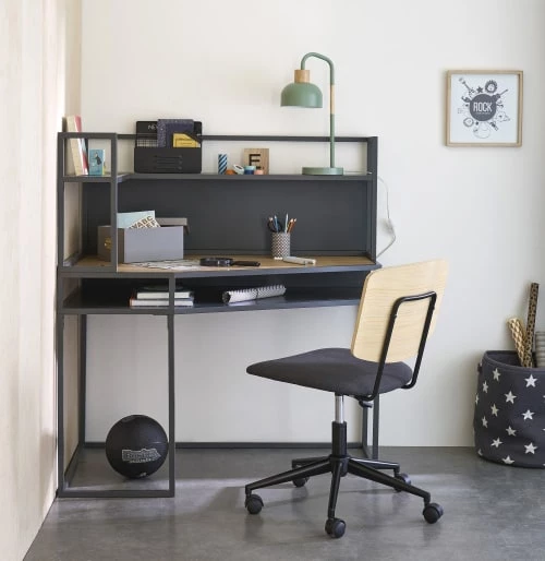 Maisons Du Monde Bureaux Enfant Bureau D'angle En Métal Gris Anthracite Avec étagères 7 Maisons Du Monde Bureaux Enfant Bureau D'angle En Métal Gris Anthracite Avec étagères – Image 5