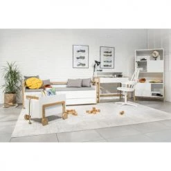 Nateo Concept Bureaux Enfant Bureau Enfant 1 Tiroir Blanc Et Chêne -Armoires enfant Soldes bureau enfant 1 tiroir blanc et chene 3