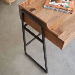 Tikamoon Bureaux Enfant Bureau Enfant En Manguier Massif Et Métal -Armoires enfant Soldes bureau enfant en manguier massif et metal 4