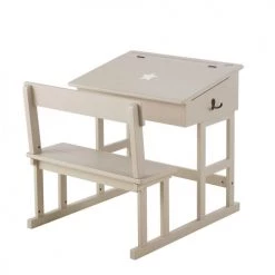 Maisons Du Monde Bureaux Enfant Bureau Enfant Taupe Imprimé étoile Blanche