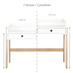 Nordic Factory Bureaux Enfant Bureau évolutif Blanc -Armoires enfant Soldes bureau evolutif blanc 2