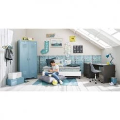 Maisons Du Monde Bureaux Et Meubles Secrétaires Bureau Indus 4 Tiroirs En Métal Noir -Armoires enfant Soldes bureau indus 4 tiroirs en metal noir 1000 4 38 159651 5