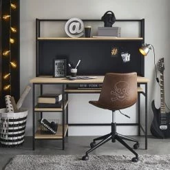 Maisons Du Monde Bureaux Et Meubles Secrétaires Bureau Indus En Métal Noir Et Sapin -Armoires enfant Soldes bureau indus en metal noir et sapin 1000 15 8 193815 6