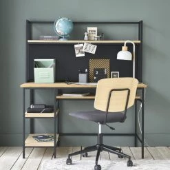 Maisons Du Monde Bureaux Et Meubles Secrétaires Bureau Indus En Métal Noir Et Sapin -Armoires enfant Soldes bureau indus en metal noir et sapin 1000 15 8 193815 7
