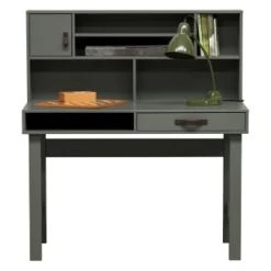 VtWonen Bureaux Enfant Bureau Informatique En Bois De Pin Soap Vert -Armoires enfant Soldes bureau informatique en bois de pin soap vert 4