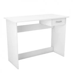 Terre De Nuit Bureaux Enfant Bureau Junior 1 Tiroir En Bois Blanc Mat