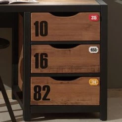 Vipack Bureaux Enfant Bureau Noir Naturel -Armoires enfant Soldes bureau noir naturel 2